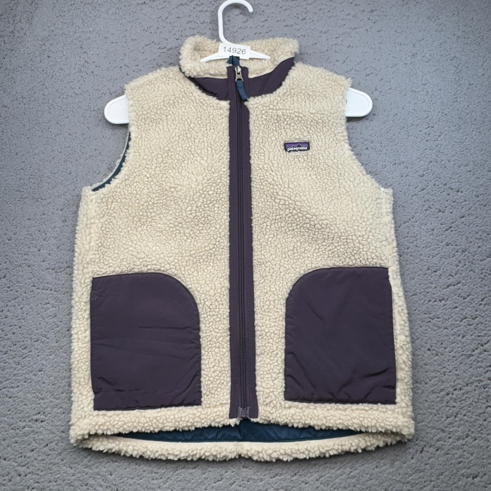 Patagonia Kids Cream and Gray Vest
